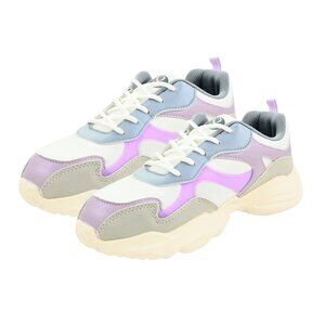 Lilac, Gray, and White Star Sneakers in Size 10 by Layer 8